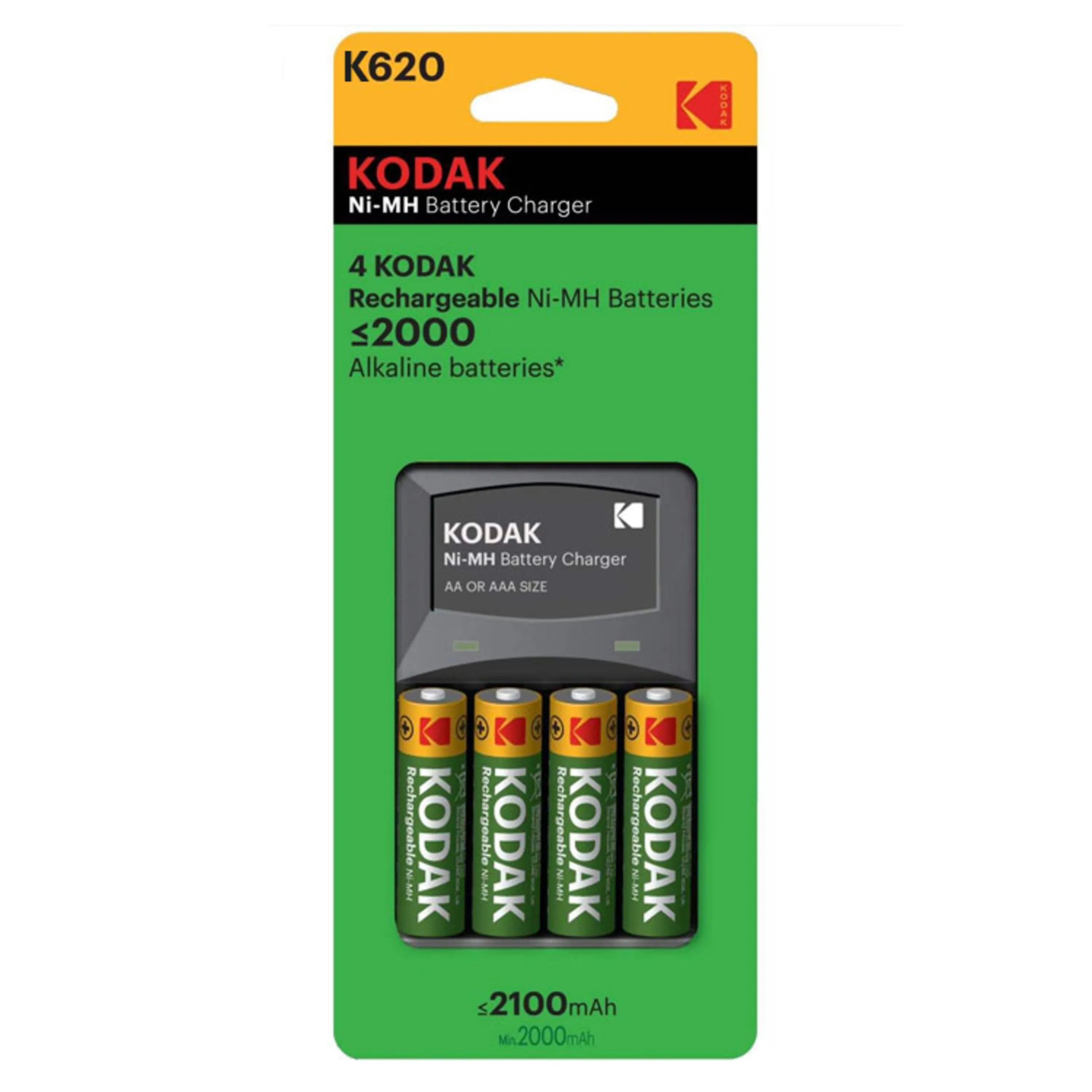 شارژر باتری کداک+ 4 عدد باتری قلمی شارژی کداک K620